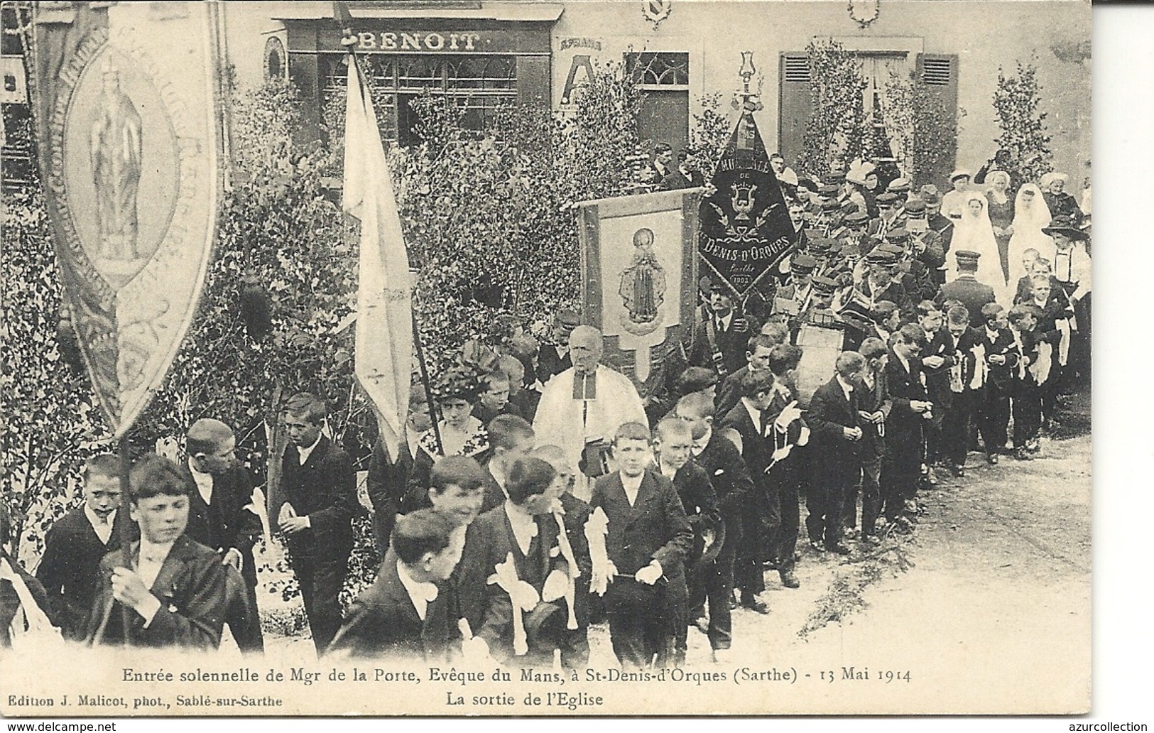 ST DENIS D'ORQUES . VISITE DE MGR L'EVEQUE DU MANS . 1914 - Autres & Non Classés