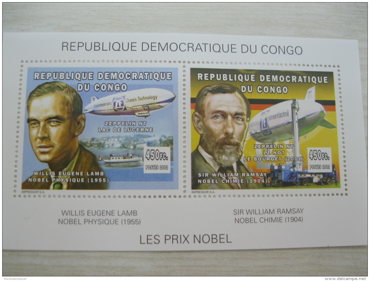 Congo (Kinshasa ) 2002  Nobel Price   Sheet  3 - Mint/hinged