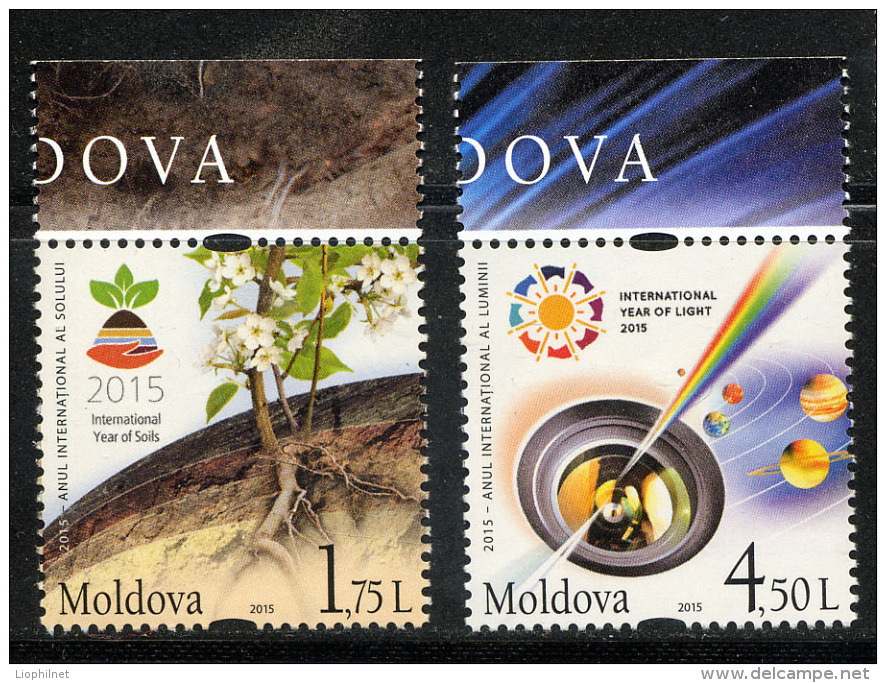 MOLDAVIE MOLDOVA 2015, Année Internationale Du Soleil Et De La Lumière, 2 Valeurs, Neufs / Mint. R1936 - Sonstige & Ohne Zuordnung