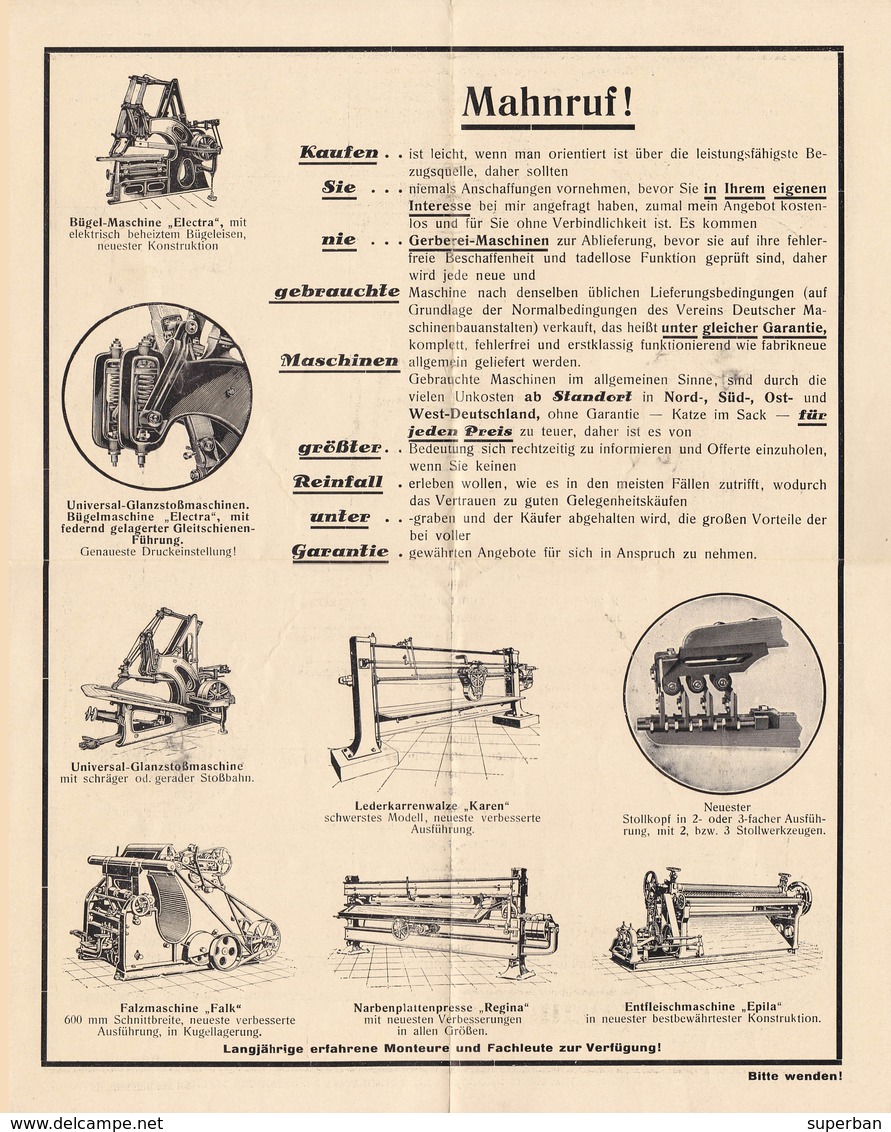 LETTRE PUBLICITAIRE / ADVERTISING LETER : GERBEREI MASCHINEN U. WERKZEUG FABRIK : ALTONA - HAMBURG - 1933 - RRR (ab711) - 1900 – 1949