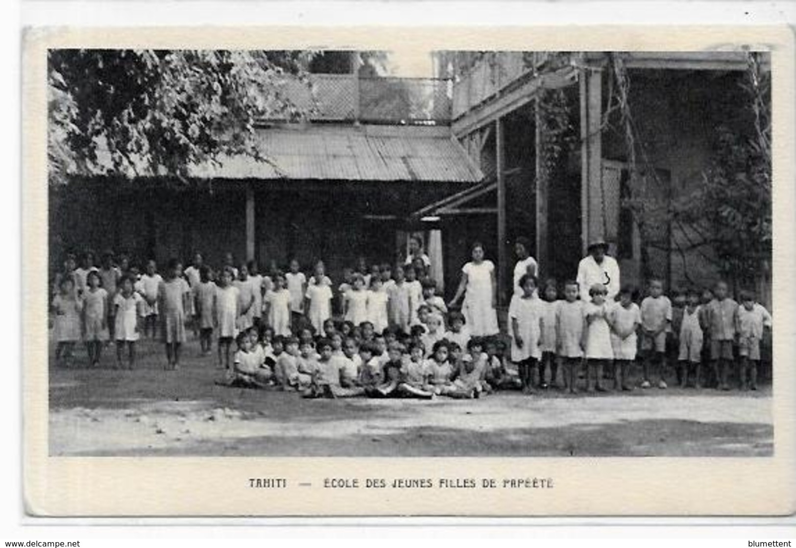 CPSM TAHITI Océanie Non Circulé école - Tahiti