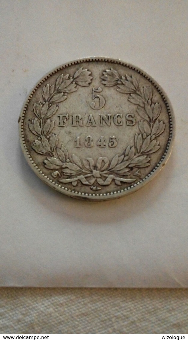 5 Francs Louis Philippe 1845W - Autres & Non Classés