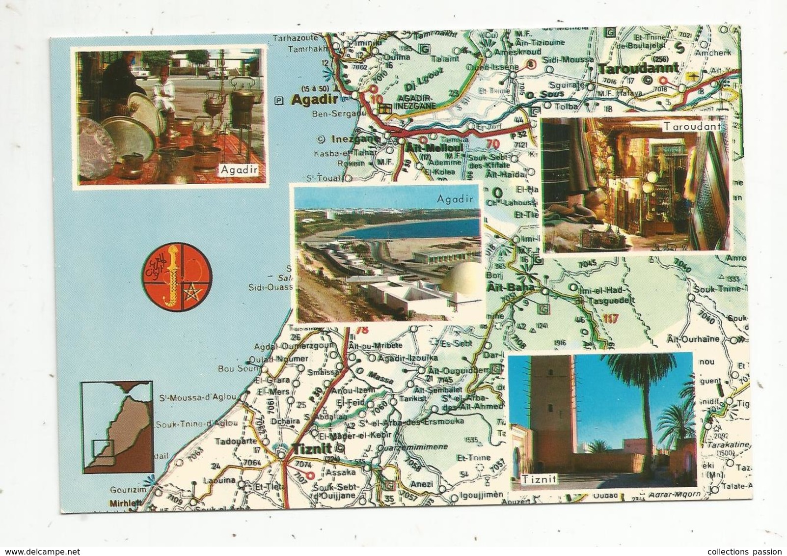 Cp , Carte Géographique , Le MAROC , D'aprés Carte Michelin N° 169 , Vierge , Ed. El Bahia , N° 021 - Maps