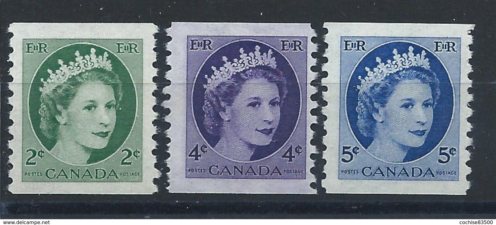 Canada N°268a/71a** (MNH) 1954 - Elizabeth II (dentelés 9 1/2 Verticale) - Unused Stamps