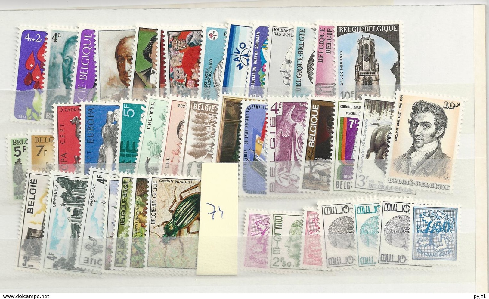 1974  MNH Belgium, Year Complete According To Michel System, Postfris** - Années Complètes