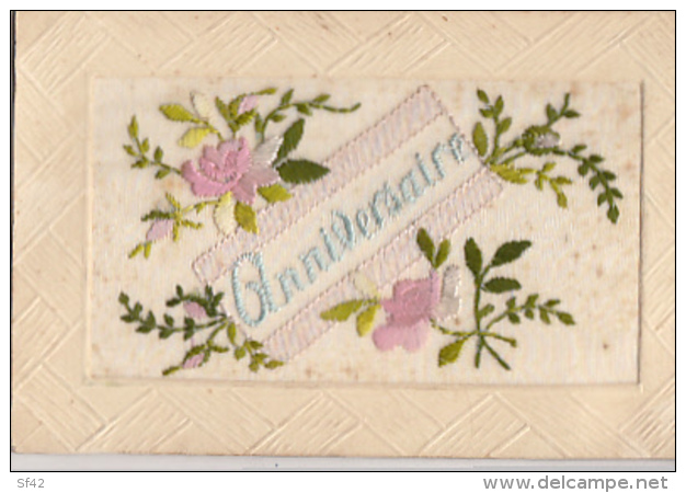 ANNIVERSAIRE         N°3          CARTE  BRODEE - Embroidered