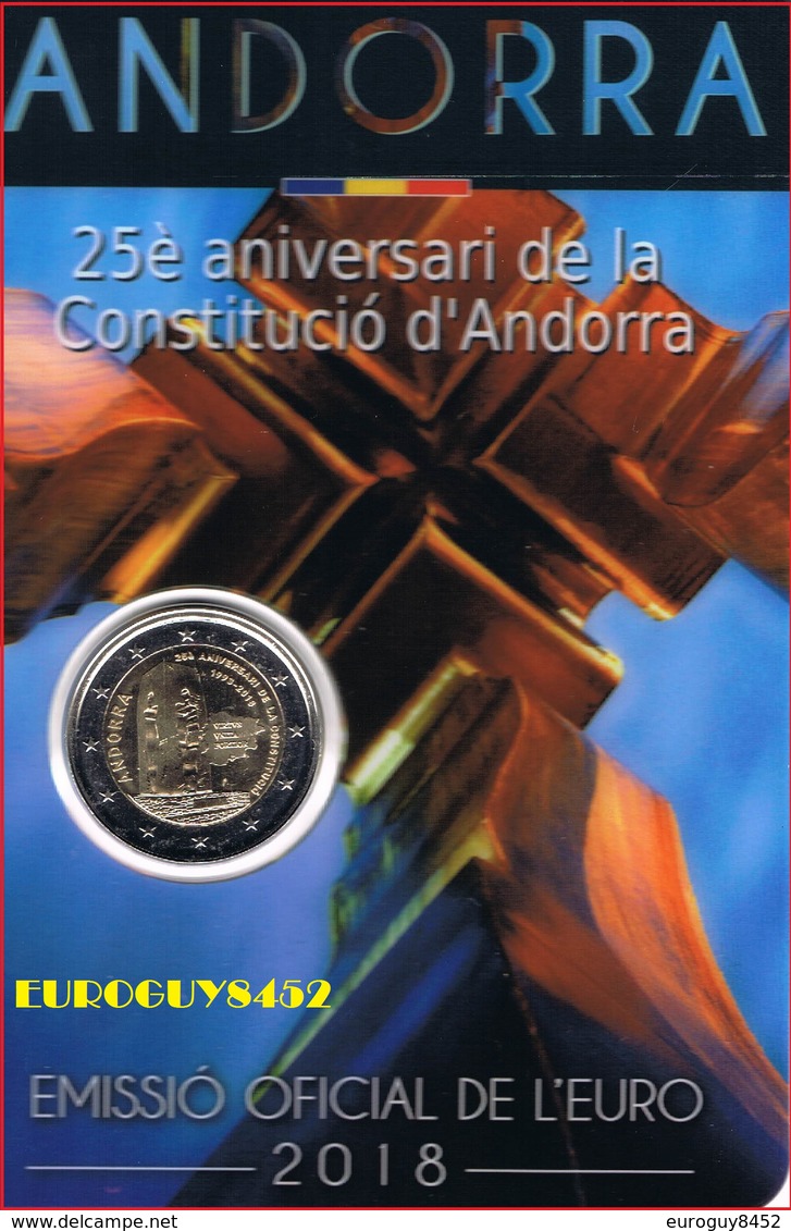 ANDORRA - 2 € 2018 BU - 25e VERJAARDAG GRONDWET ANDORRA - Andorre
