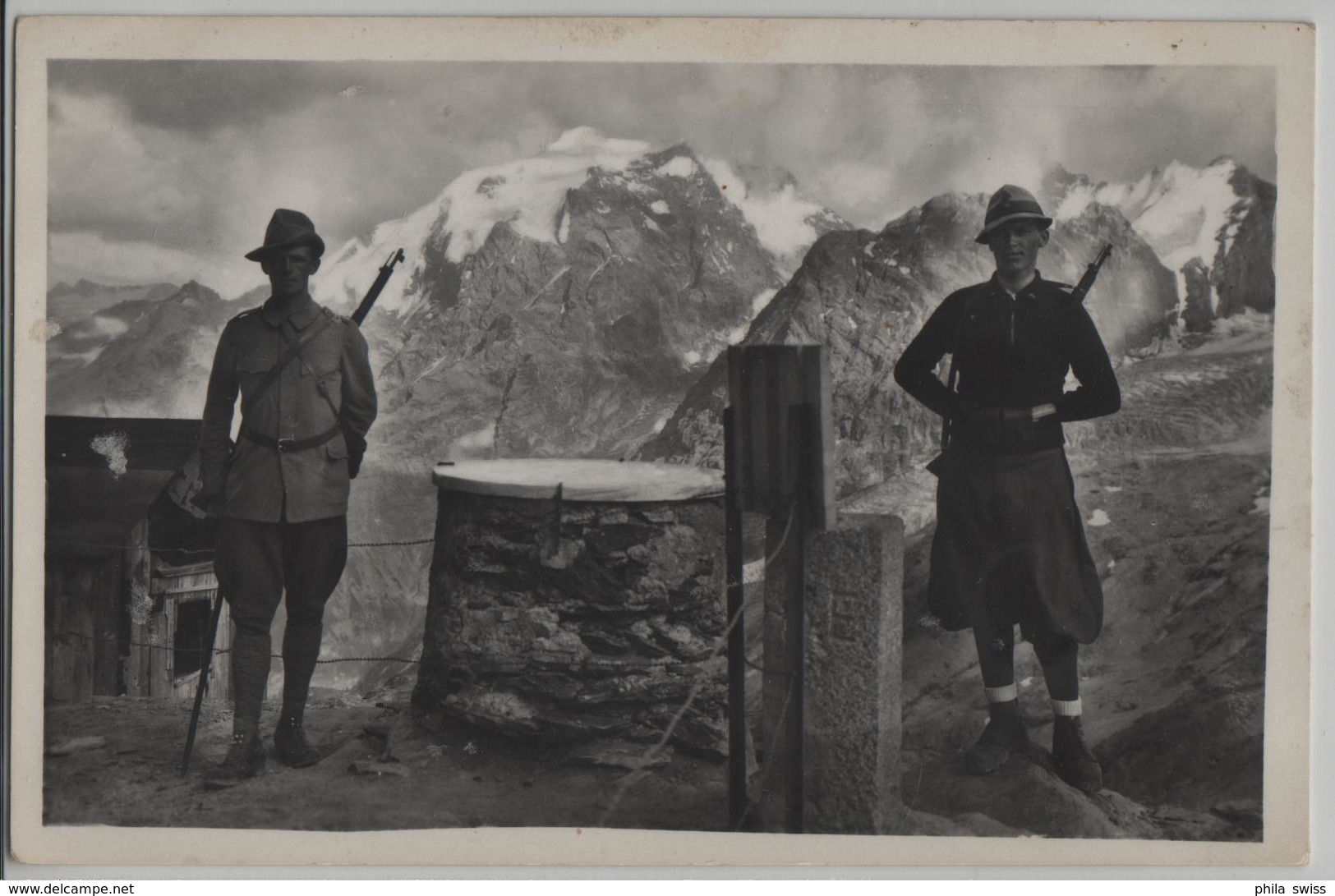 Passo Dello Stelvio E Pizzo Garibaldi, Confine Italo Svizzero Grenzwächter - Autres & Non Classés