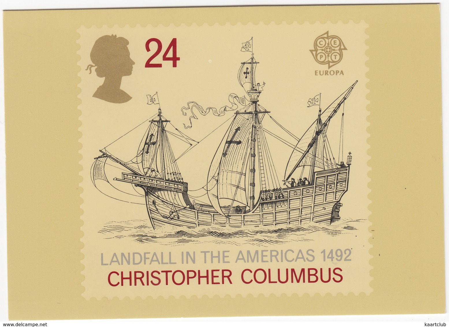 Christopher Columbus - Europa '92 - Landfall In The America's 1492 - (24p Stamp)  - (U.K.) - Stamps (pictures)