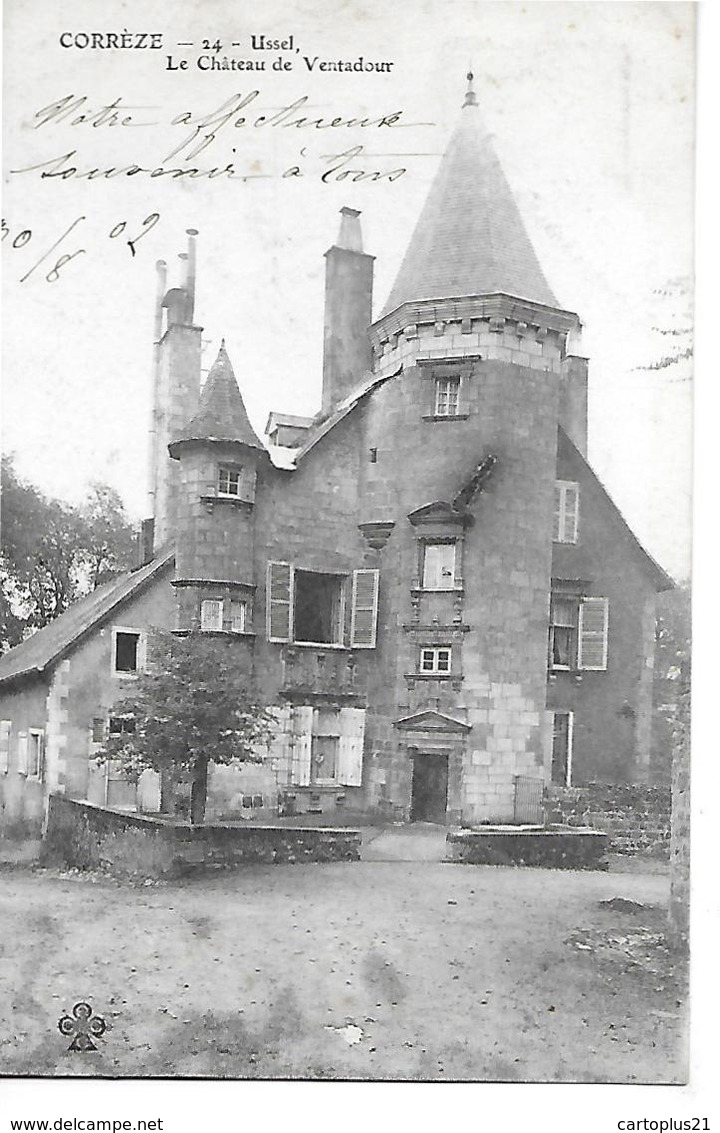 USSEL  N 24   CHATEAU DE VENTADOUR  GROS PLAN  TIRAGE 1900      DEPT 19 - Ussel