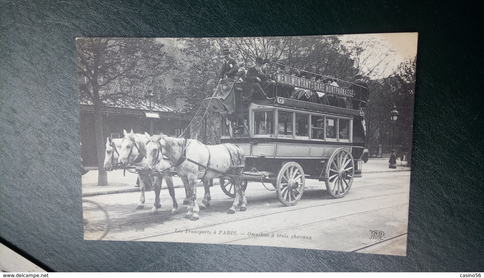 Cpa 75 Paris Transport Attelage Tramway - Transport Urbain En Surface