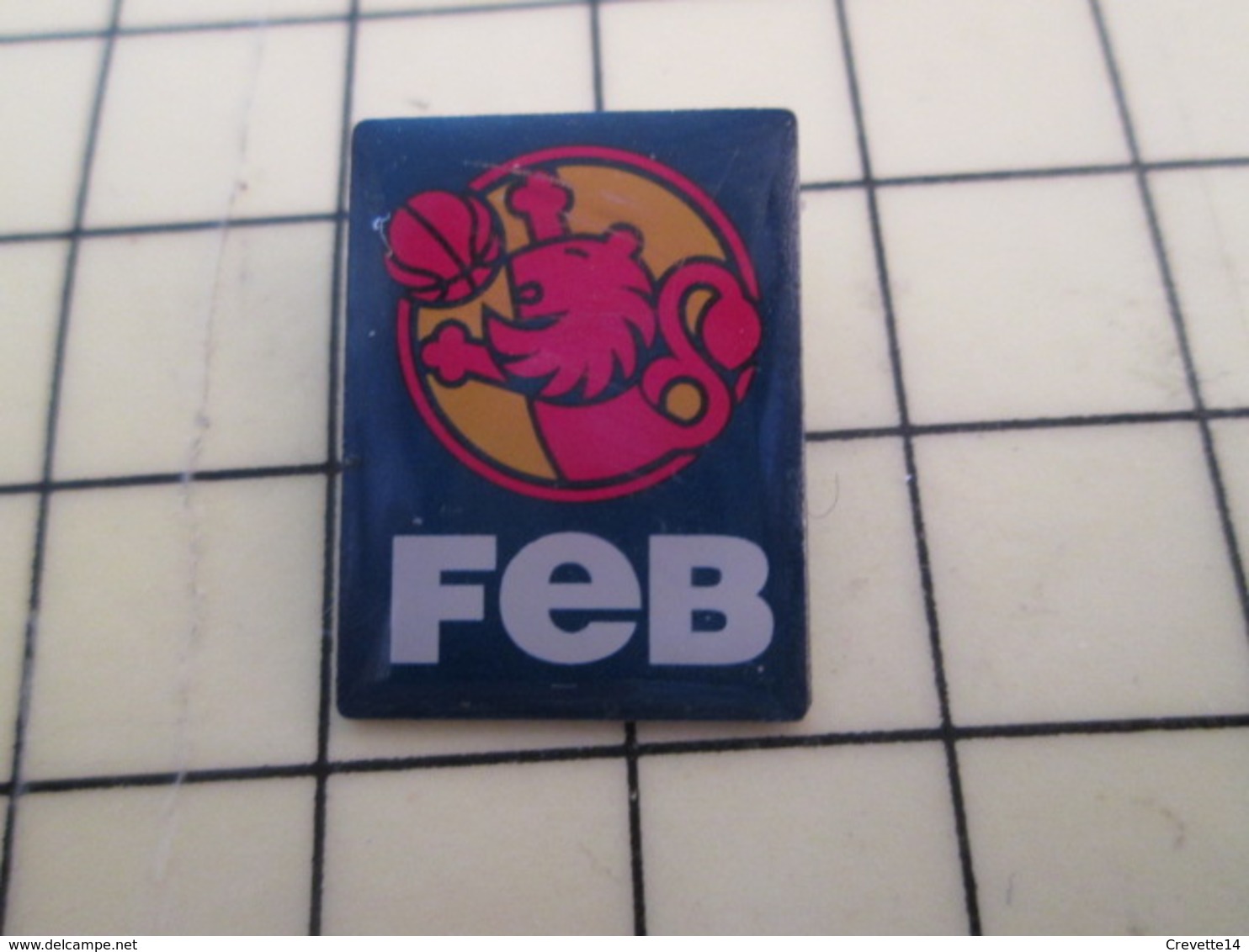 Pin613c Pin's Pins / Beau Et Rare / THEME : SPORTS / BASKET-BALL LION ROUGE CLUB FEB - Basketball