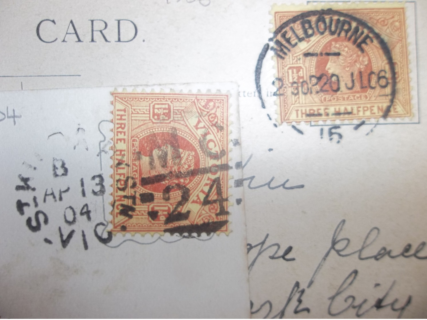 Victoria, Australia: 1904 & 1906 PPCs To England, Etc. (#SD11) - Covers & Documents