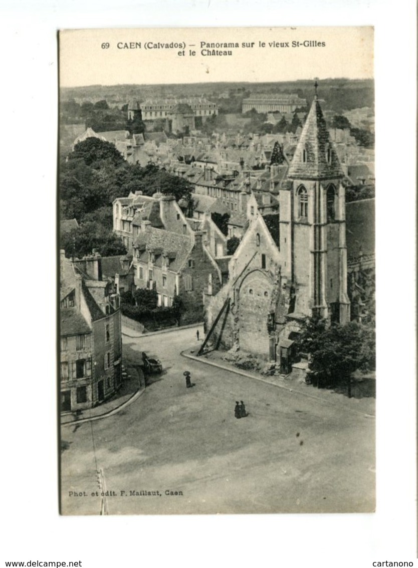 CAEN (14) - Panorama Sur Le Vieux St Gilles Et Le Chateau - Caen