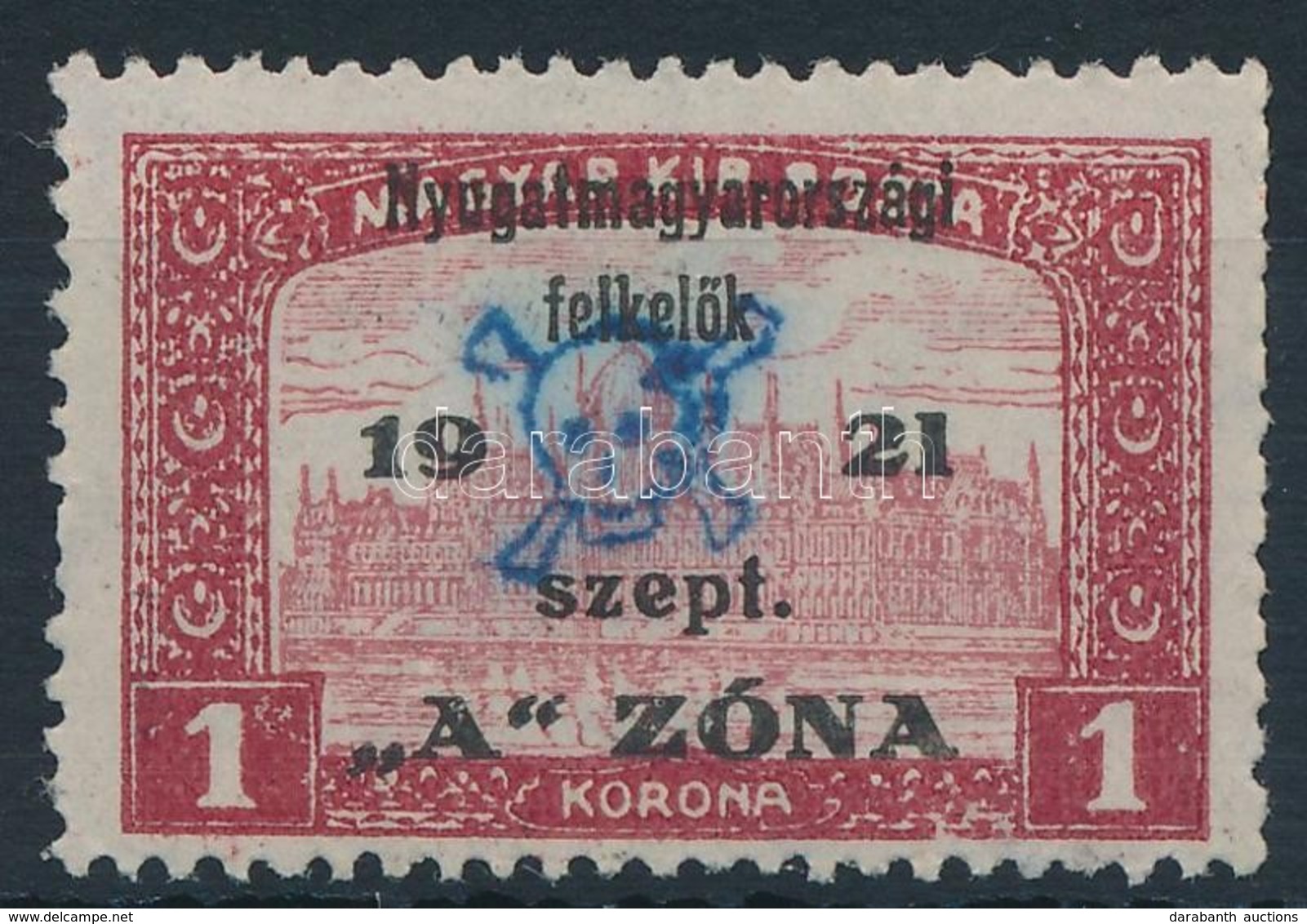 (*) Nyugat-Magyarország II. 1921 Parlament 1K Bodor Vizsgálójellel (*9.000) - Altri & Non Classificati