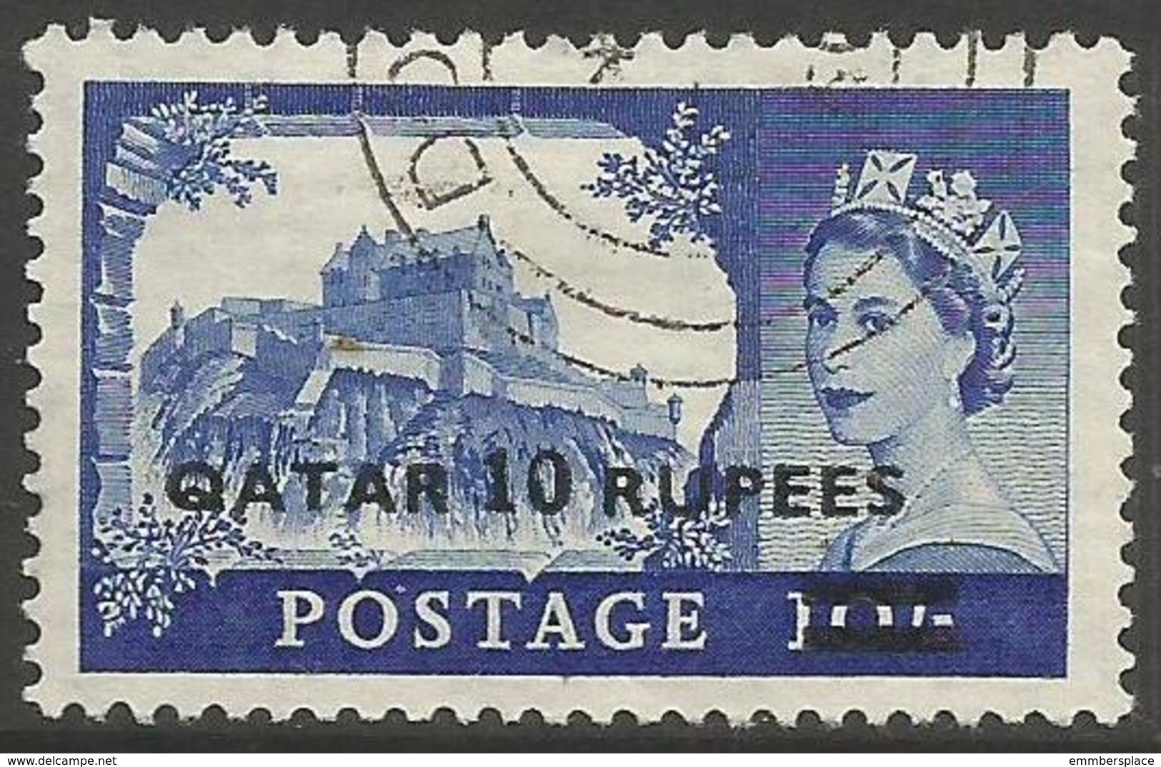 Qatar - 1957 Edinburgh Castle Type 2  10r/10s Fine Used    SG 15a - Qatar