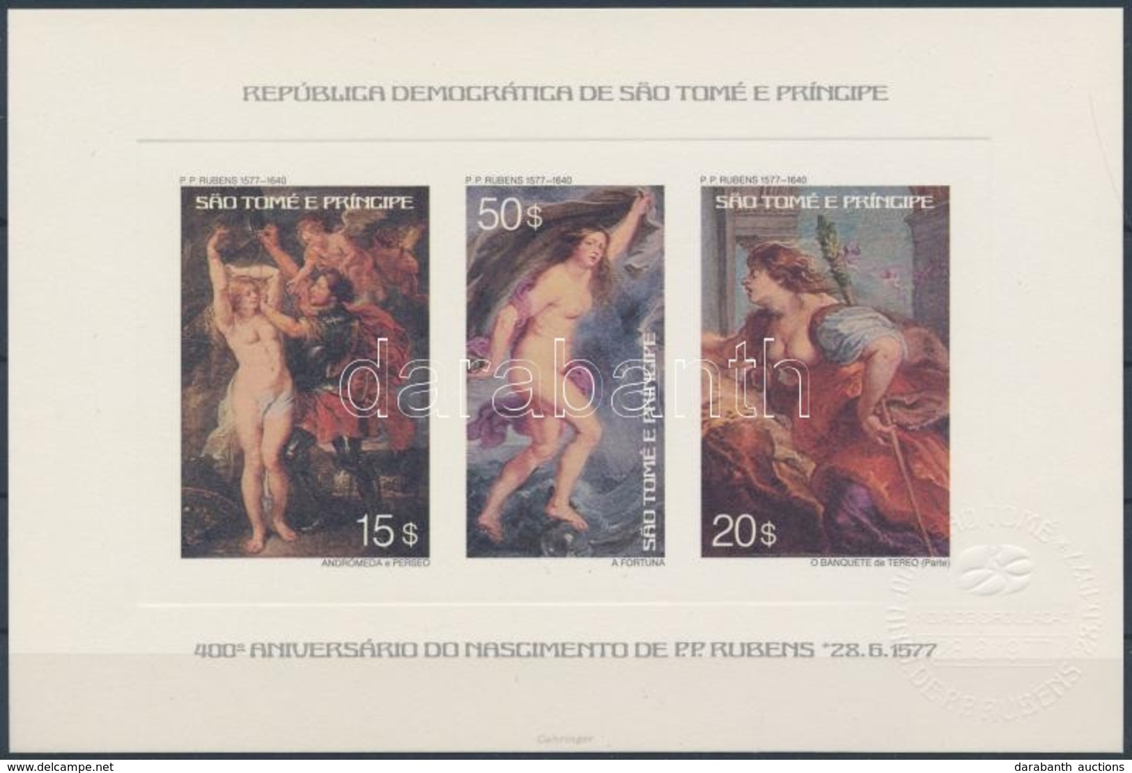 ** 1977 Rubens Festmények Delux Kisívpár Mi 452-457 + Delux Blokk 459 - Autres & Non Classés