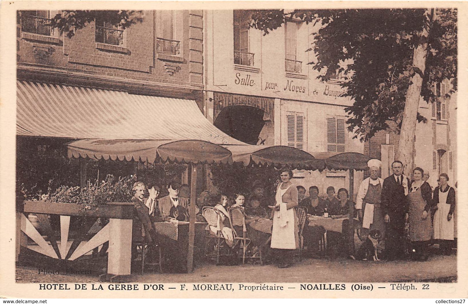 60-NOAILLES- HÔTEL DE LA GERBE D'OR  F. MOREAU PROPRIETAIRE - Noailles