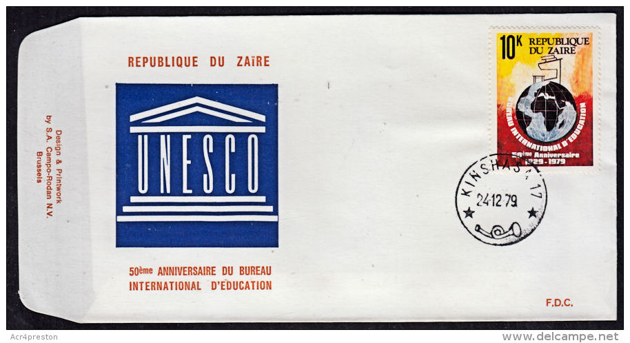 Ca0136 ZAIRE 1979, SG 975 50th Anniv Intl Bureau Of Education,  FDC - 1971-1979