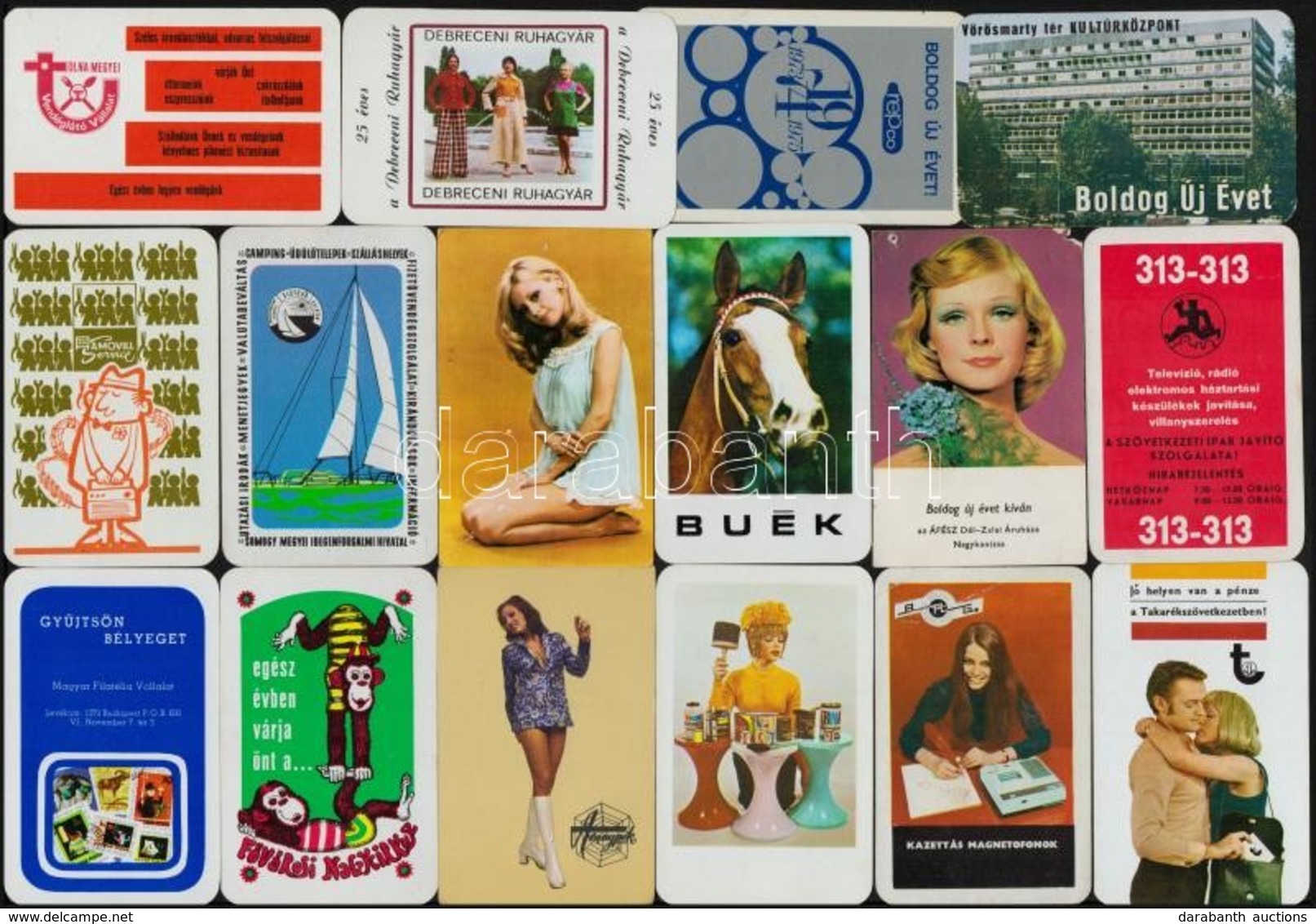 1974 20 Db Reklámos Kártyanaptár - Publicités
