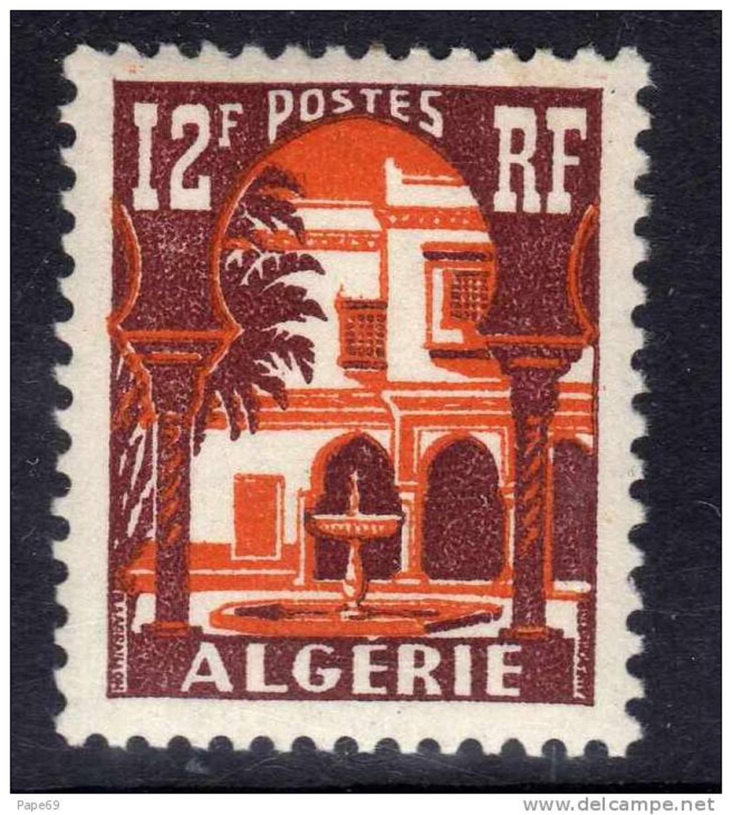 Algérie N° 329 + 335  XX Marianne De Muller 15 F. Rose Carminé Et 12 F. Cour Mauresque, Les 2 Vals  Sans Charnière, TB - Neufs