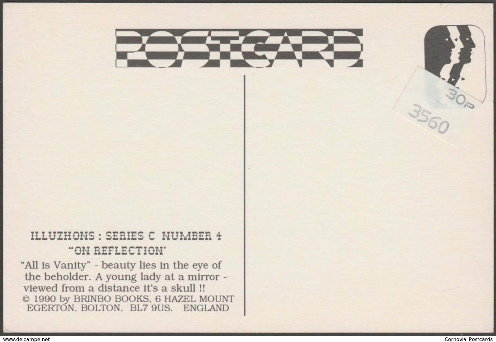 Illusions - All Is Vanity, 1990 - Brinbo Books Postcard - Humour