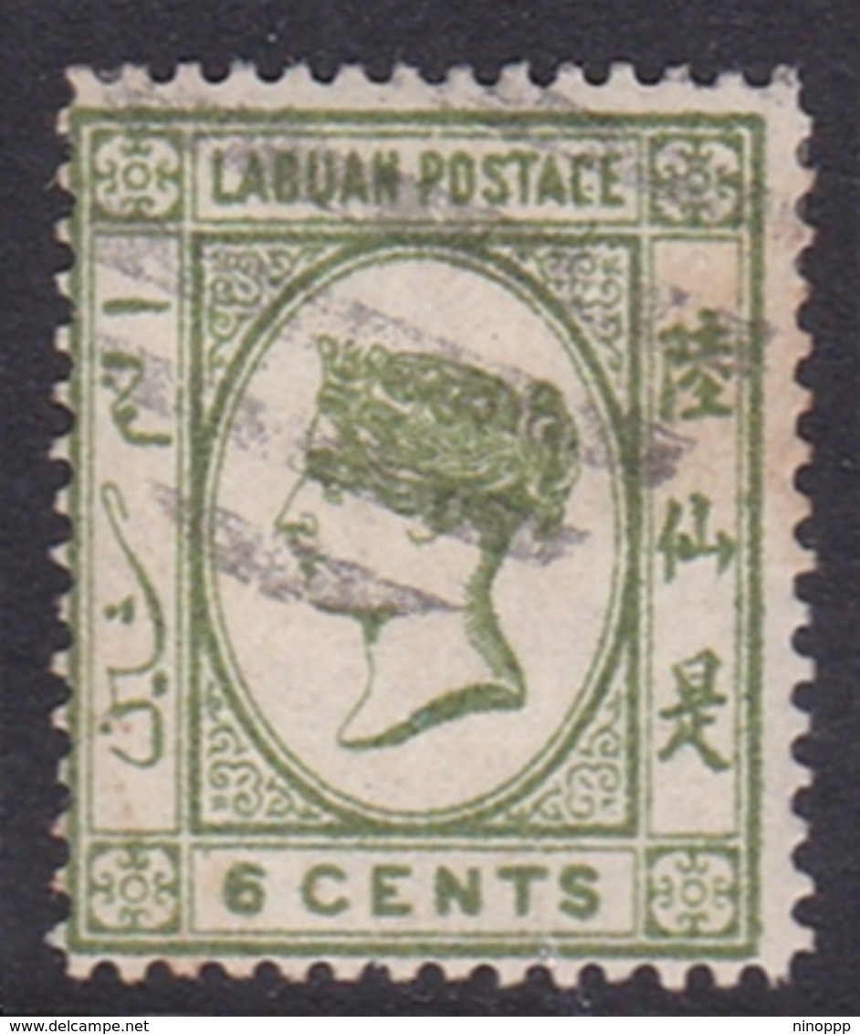 Malaysia-Labuan Scott 43 1894 Queen Victoria 6c Light Green, Used - Malasia (1964-...)