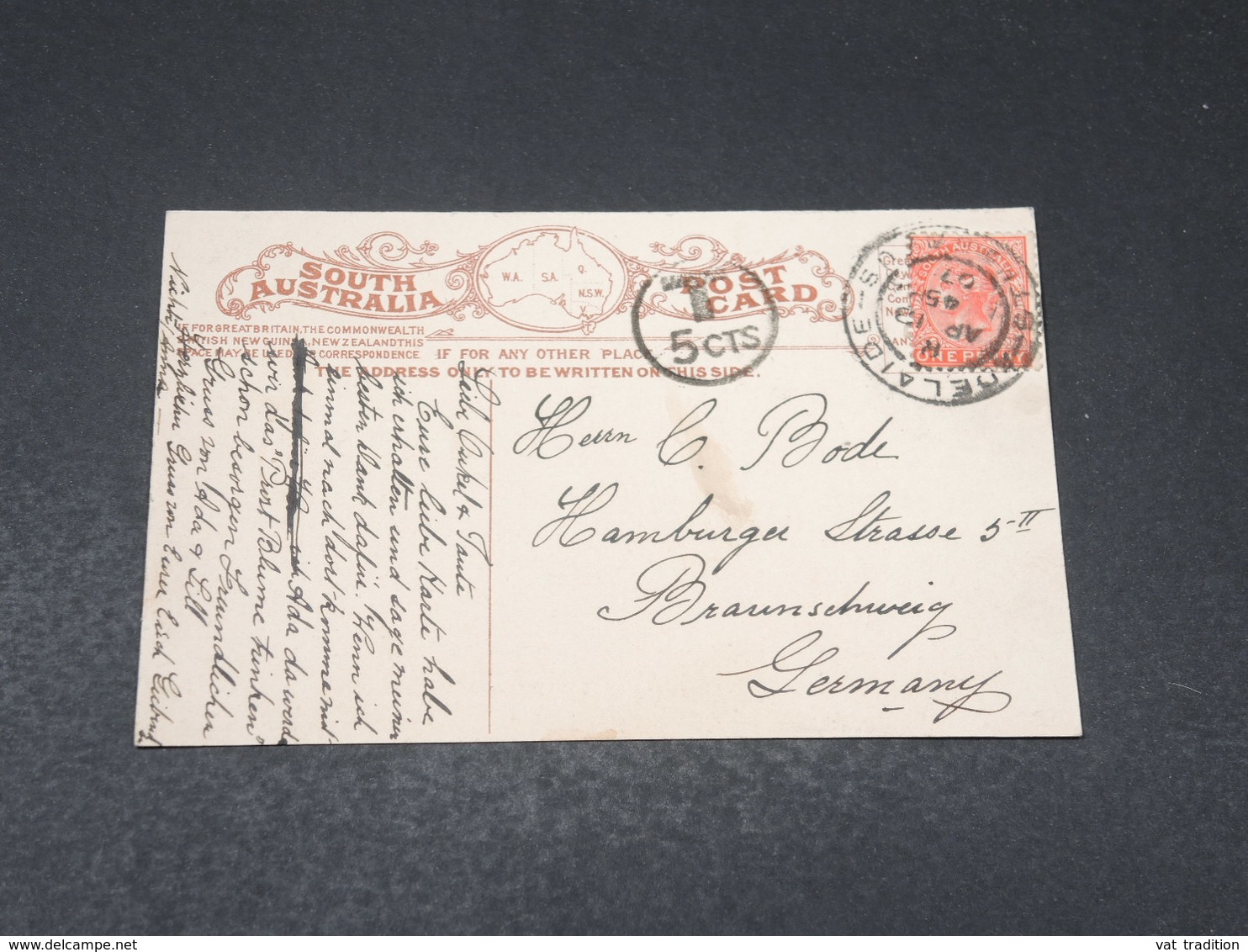 AUSTRALIE - Affranchissement De Adelaide Sur Carte Postale En 1907 Pour L 'Allemagne - L 18016 - Briefe U. Dokumente