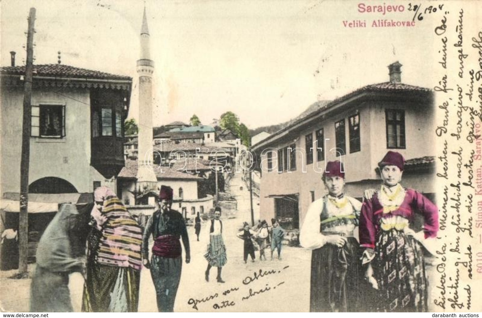 T2/T3 1904 Sarajevo, Veliki Alifakovac / Neighborhood, Street View, Montage Postcard (fa) - Non Classificati