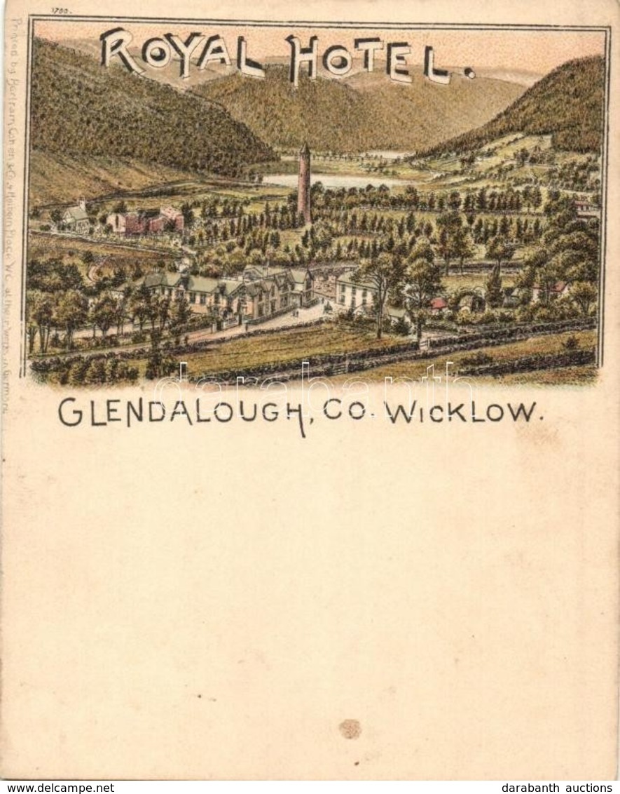 * T2/T3 Glendalough (County Wicklow), Royal Hotel. Berlram Cohen & Co. Litho (mini Card) 11,5 Cm X 9 Cm) - Non Classificati