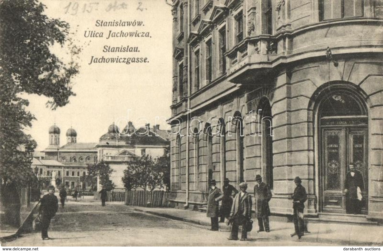 T2/T3 Ivano-Frankivsk, Stanislawów, Stanislau; Ulica Jachowicza / Street, Synagogue In The Background (EK) - Non Classificati