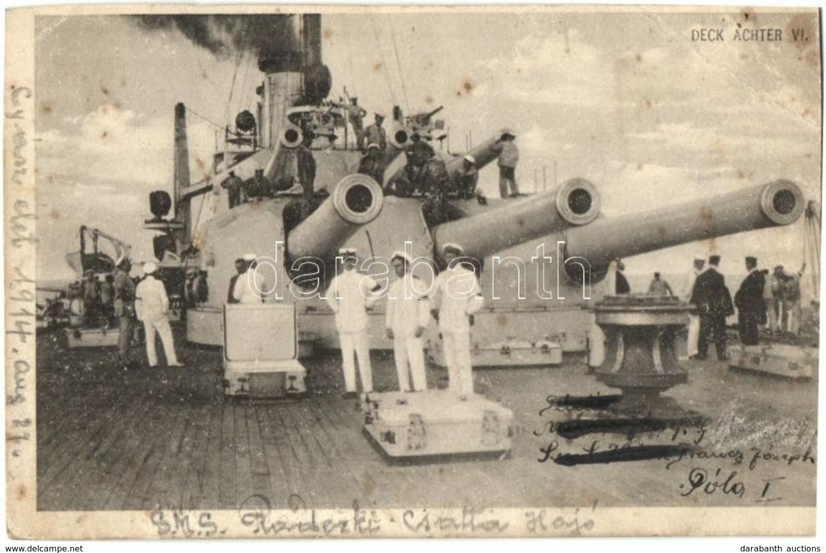 T3 1914 SMS Radetzky Az Osztrák-Magyar Haditengerészet Radetzky-osztályú Pre-dreadnought Csatahajója, Fedélzeti ágyúk /  - Non Classés