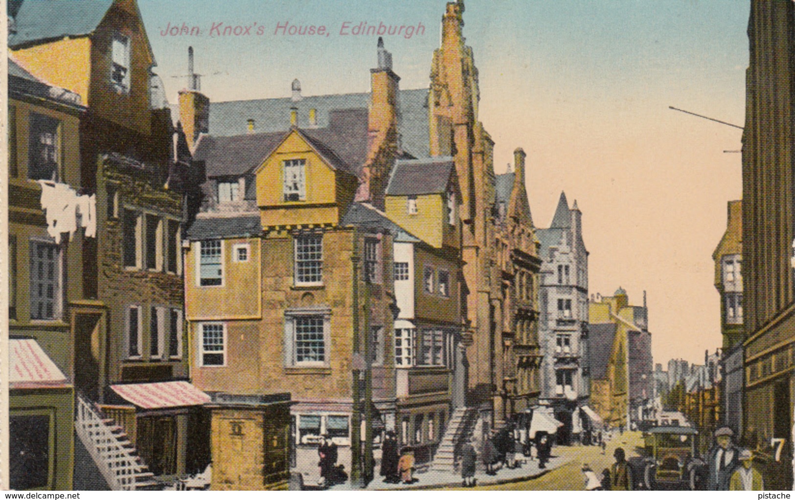 Old 1929 Written Postcard - Edinburgh Scotland - John Knox's House - Animated Animée - Stamp - VG Condition - 2 Scans - East Lothian
