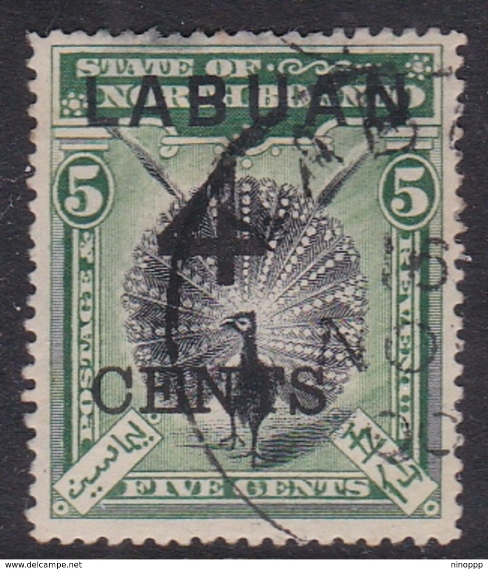 Malaysia-Labuan Scott 87 1899 4c On 5c Green And Black, Used - Malaysia (1964-...)