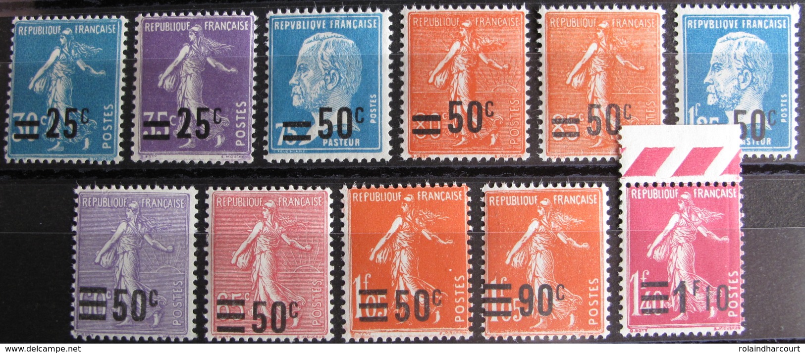 FD/2053 - 1925 - TYPE SEMEUSE Et PASTEUR - (SERIE COMPLETE) - N°217 à 228 NEUFS** (N°221 Et 227 NEUFS*) - Cote : 29,75 € - Neufs