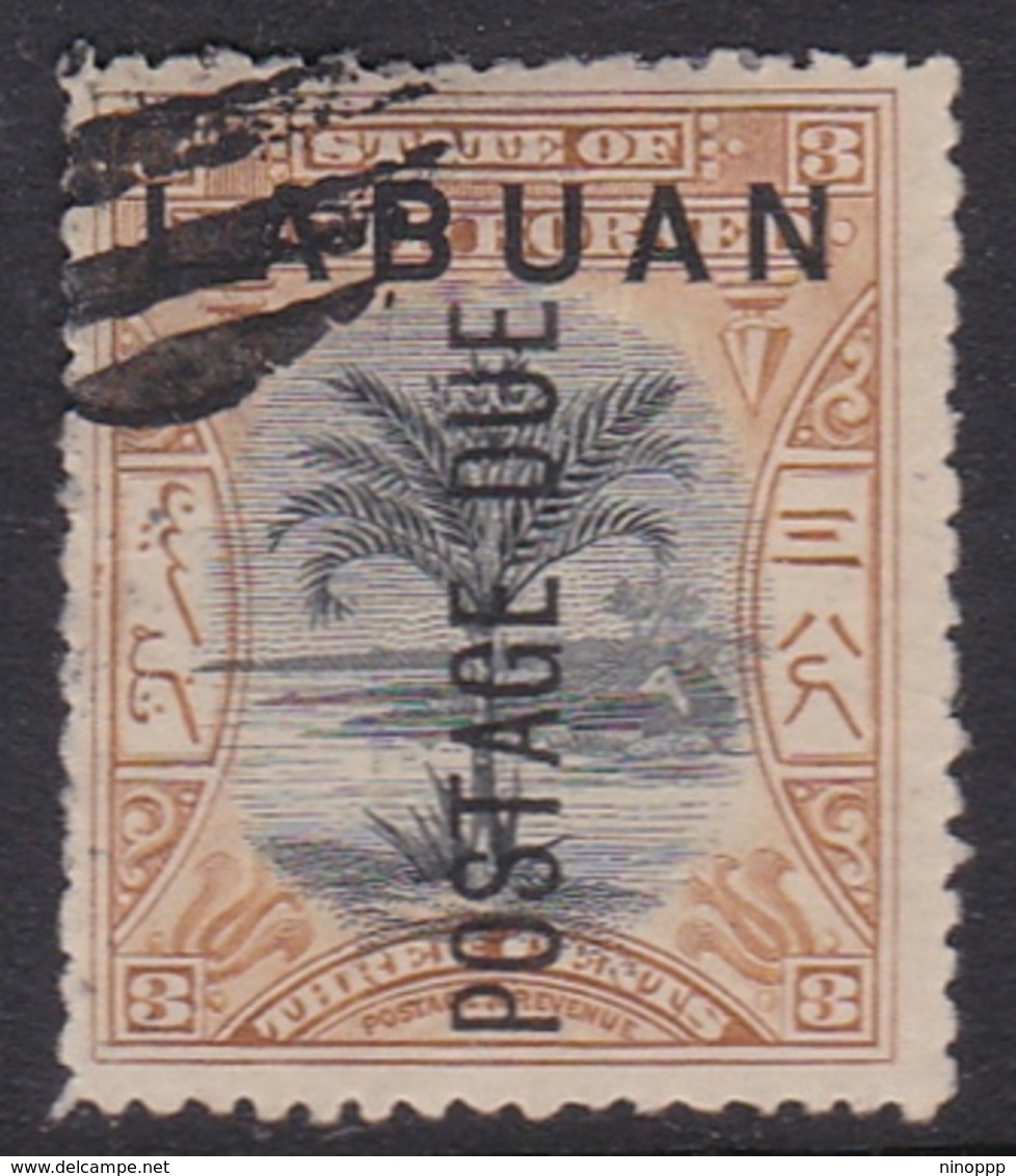 Malaysia-Labuan Scott J2 1901 Postage Due 3c Bister And Black, Used - Malaysia (1964-...)