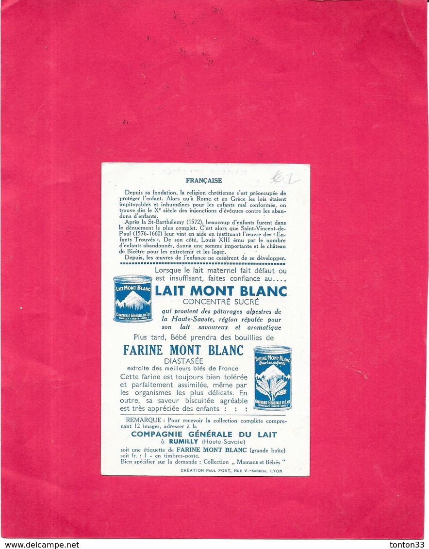 CHROMO LAIT MONT BLANC Concentré Sucré à RUMILLY - MAMANS Et BEBES Sous Toutes Les Latitudes - BARA1 - - Autres & Non Classés