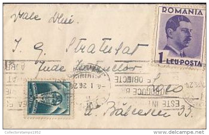 71434- AVIATION, KING CHARLES 2ND, STAMPS ON LILIPUT COVER, 1936, ROMANIA - Cartas & Documentos