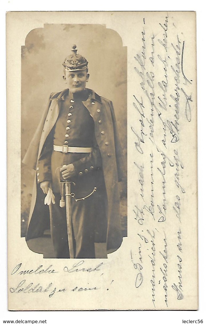 CARTE PHOTO SOLDAT ALSACIEN 1912 Postée à ERSTEIN 67 CPA 2 SCANS - Autres & Non Classés