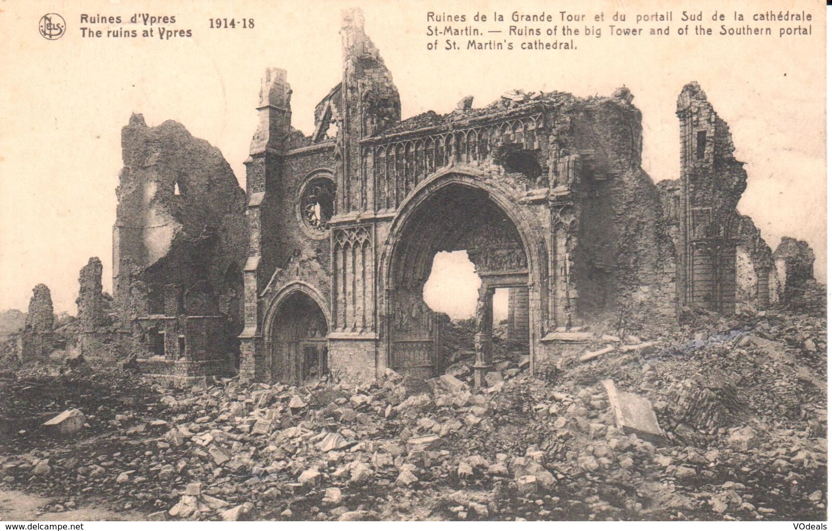 Ieper - Ypres - CPA - Ruines D'Ypres - Ruines De La Grande Tour Et Du Portail Ud De La Cathédrale - Ieper