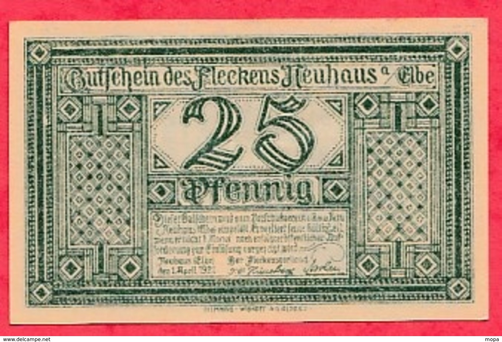 Allemagne 1 Notgeld 25 Pfenning Neuhaus A Elbe Lot N °1827 Dans L 'état - Collections