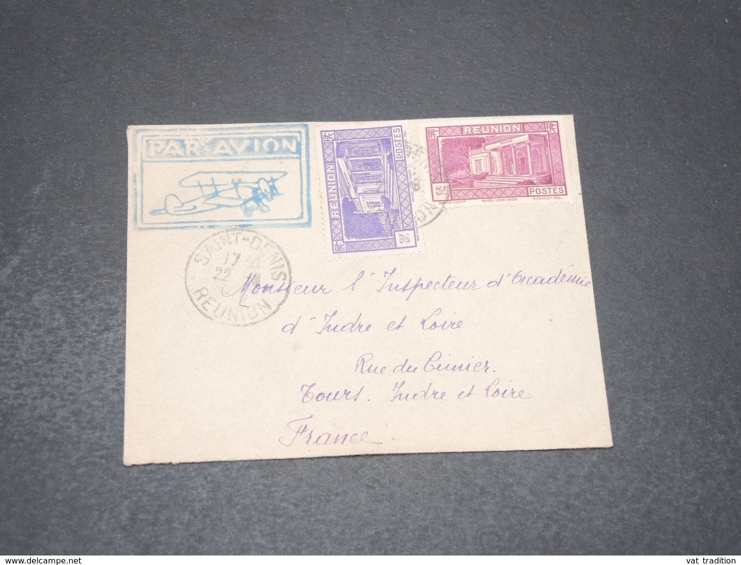RÉUNION - Enveloppe De Saint Denis Pour La France En 194..par Avion , Affranchissement Plaisant - L 18094 - Briefe U. Dokumente