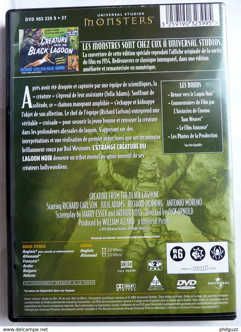 DVD VO -  CLASSIC MONSTER COLLECTION - CREATURE FROM THE BLACK LAGOON - L'ETRANGE CREATURE DU LAGON NOIR - Horreur