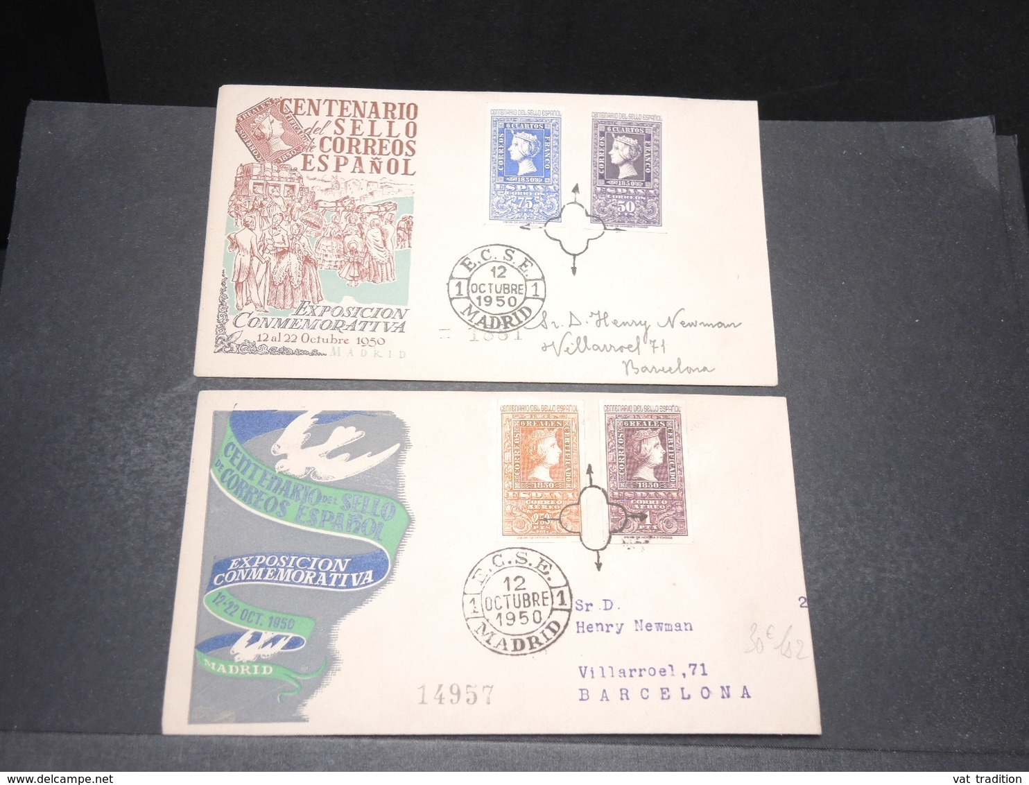 ESPAGNE - 2 Enveloppes FDC En 1950 - L 18099 - FDC