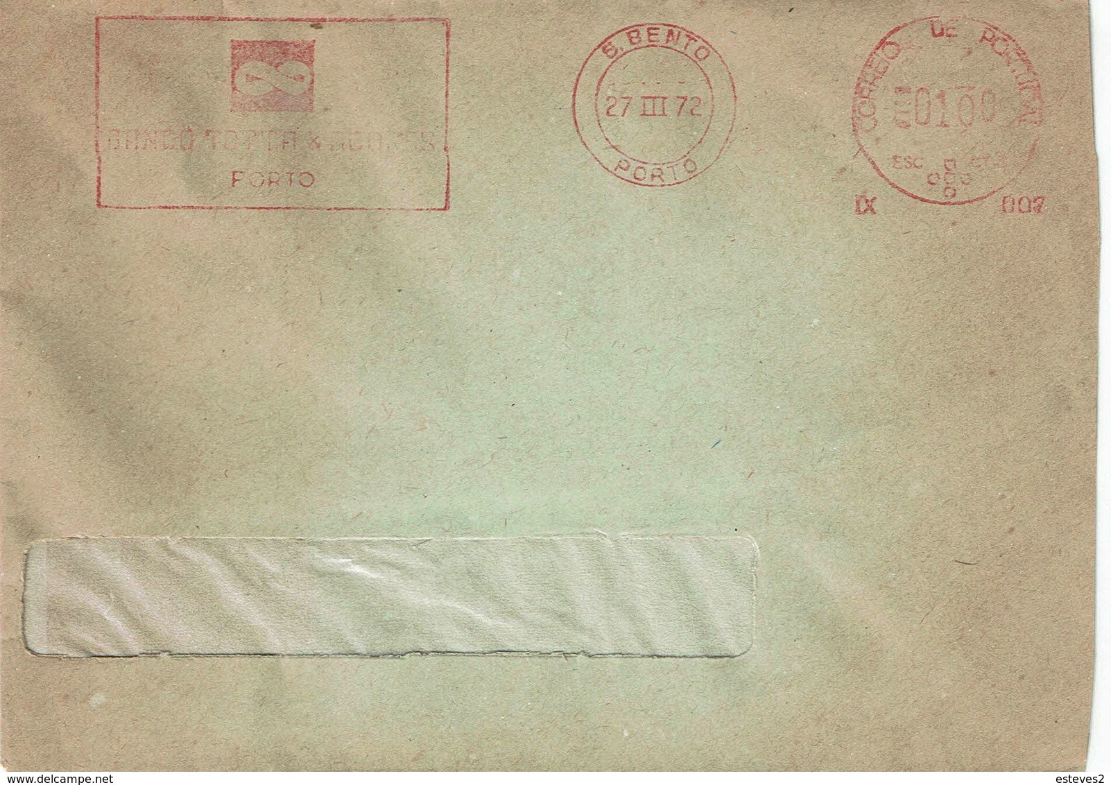 Bank Advertising , BANCO TOTTA & AÇORES , Ema , 1972 ,  S. Bento Porto  Postmark - Publicités