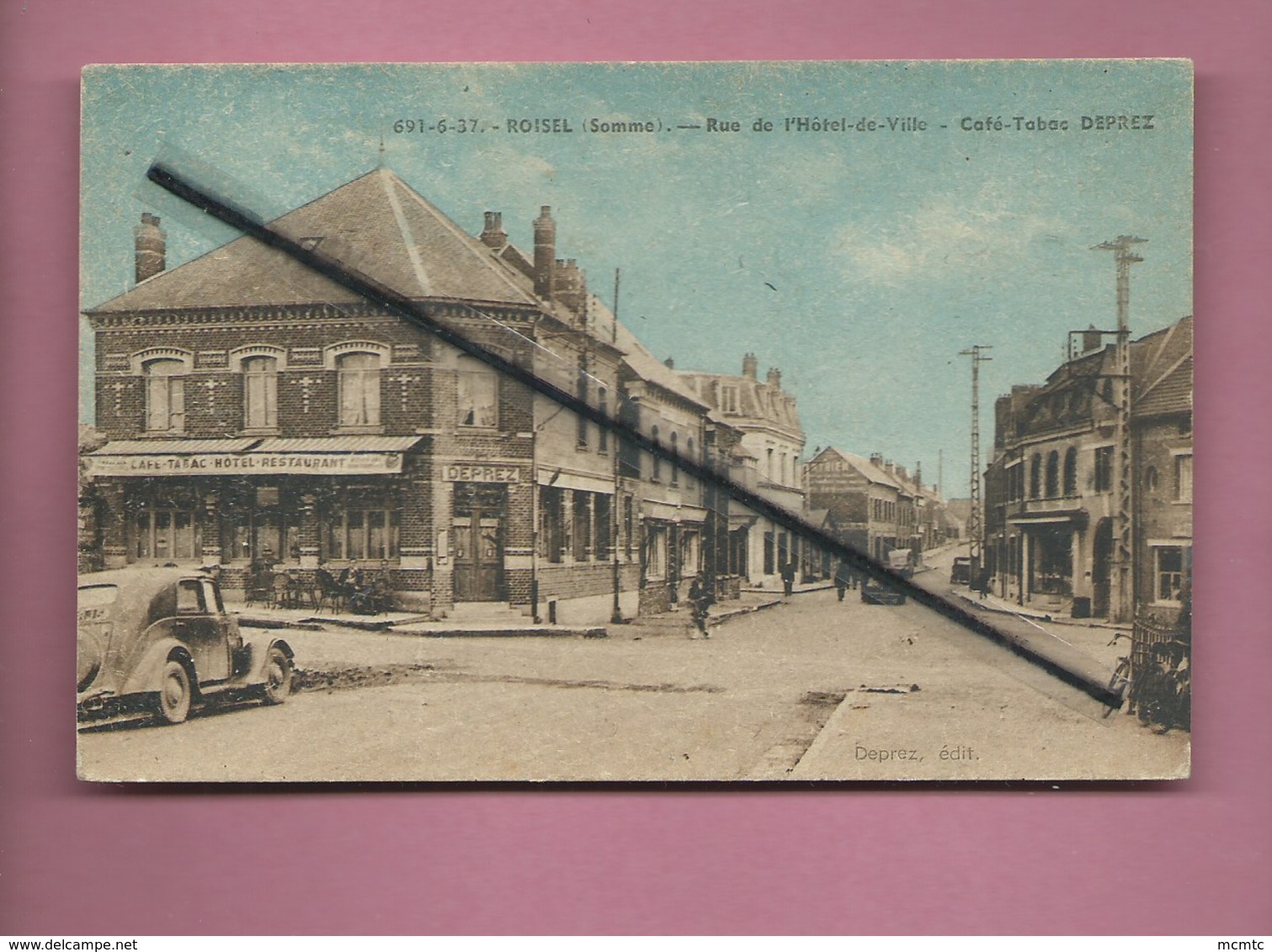 CPA Abîmée  - Roisel   -(Somme) - Rue De L'Hôtel De Ville - Café Tabac Deprez - Roisel