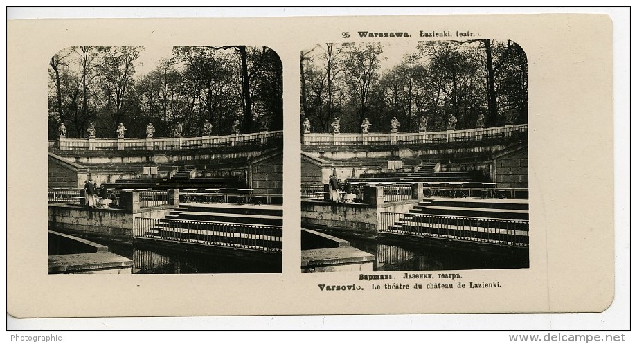 Pologne Varsovie Warszawa Theatre Du Chateau De Lazienki Ancienne Photo Stereo NPG 1905 - Stereoscopic