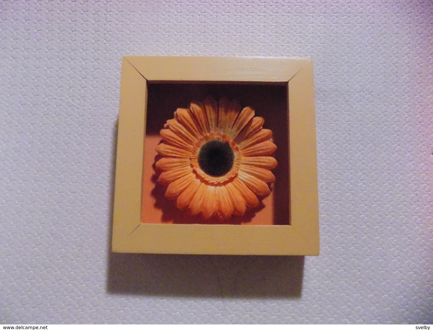 Orange Flower In Wooden Frame - Autres & Non Classés