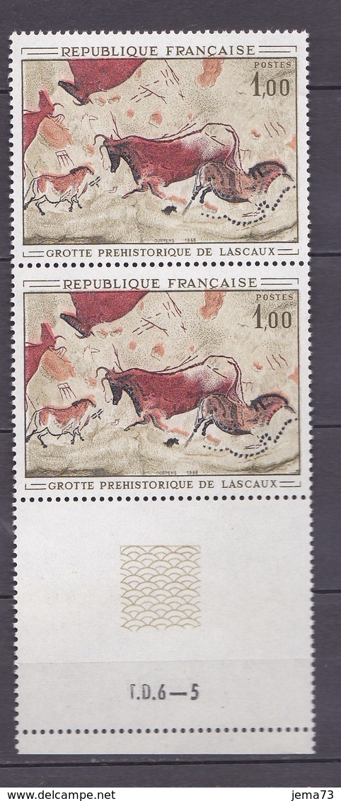 N° 1555 Oeuvre D'Art: Peinture Rupestre De Lascaux: Une Paire De 2 Timbres Neuf Sans Charnière - Neufs