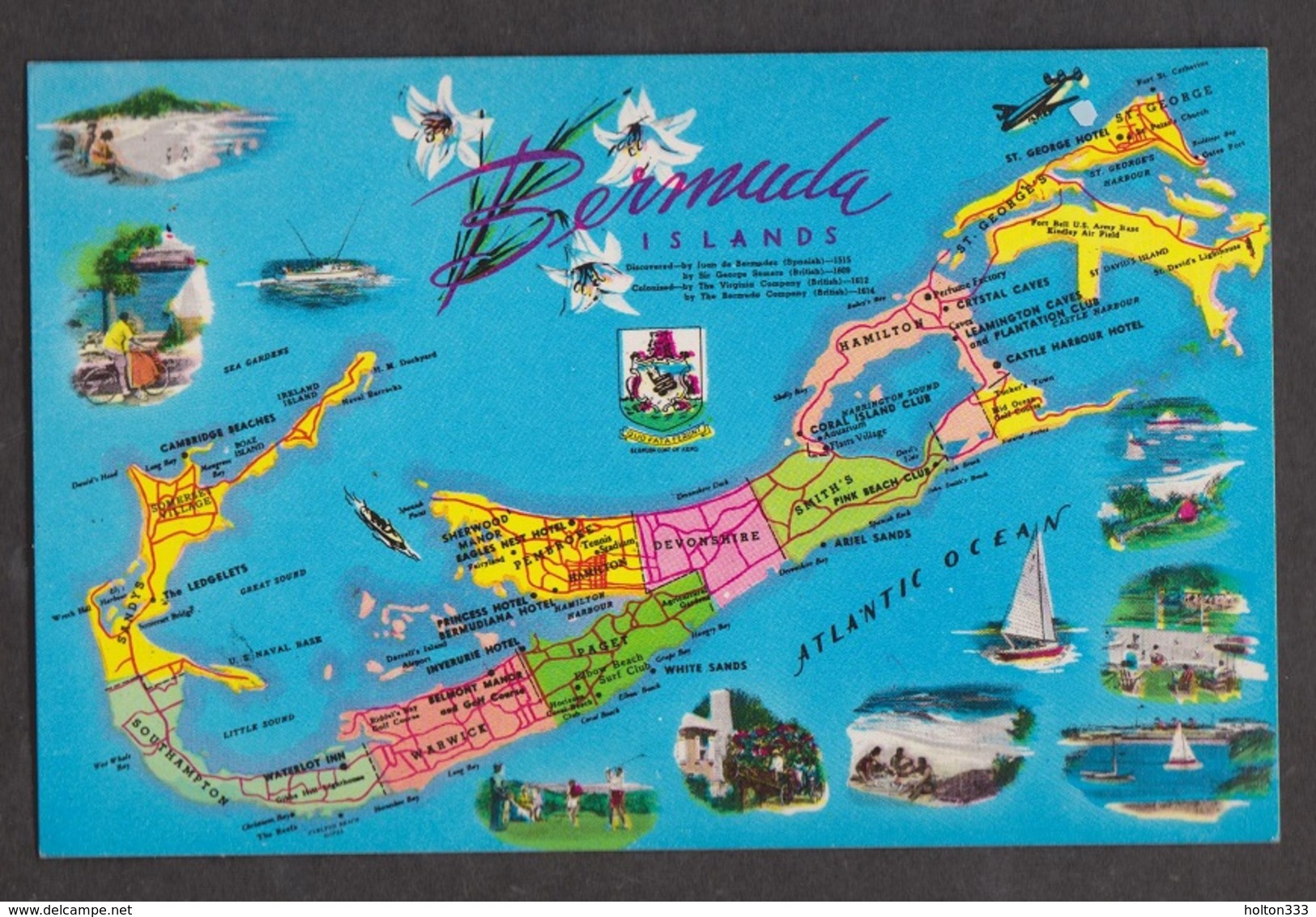 Island Map With Mini Pictures, Bermuda - Uunsed - Bermuda